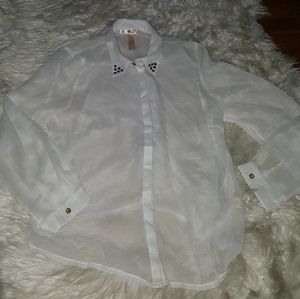 💜 4/$20 Taaj medium Sheer blouse
